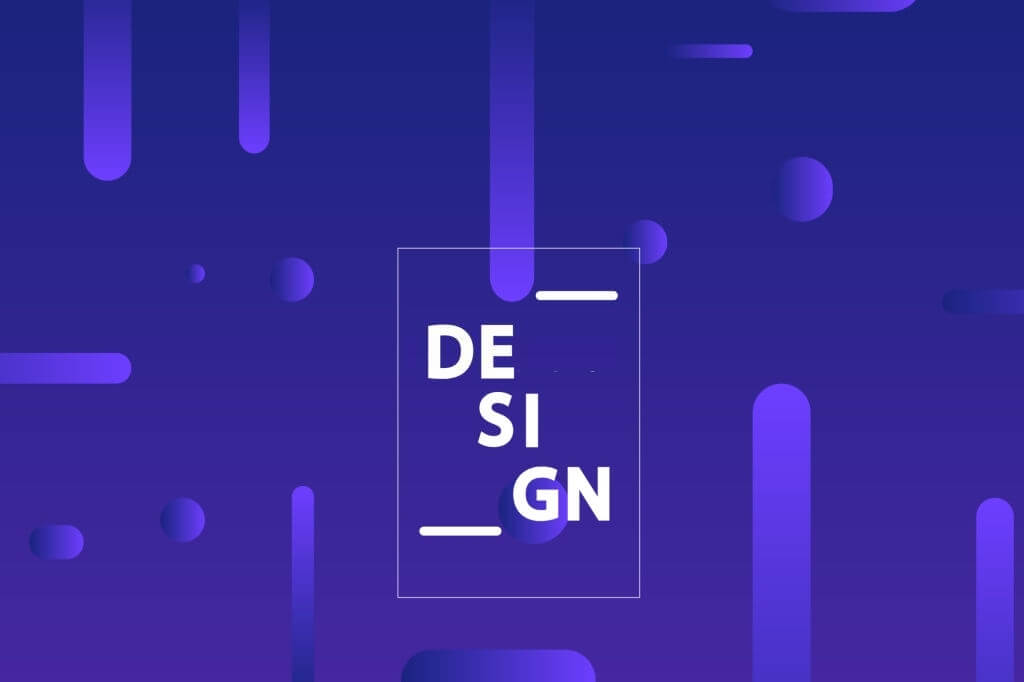 DESIGN lettering on an abstract purple background DESIGN lettering on an abstract purple background
